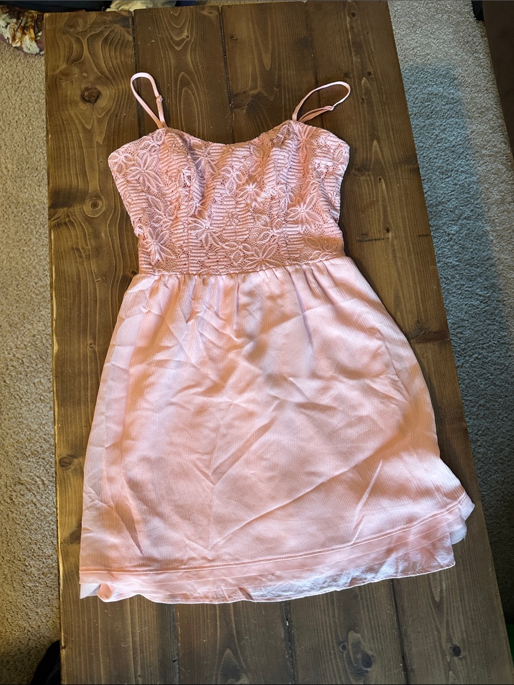 princess vera wang Blush Pink Lace Strap Dress